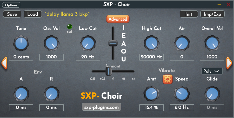 The Choir plugin window